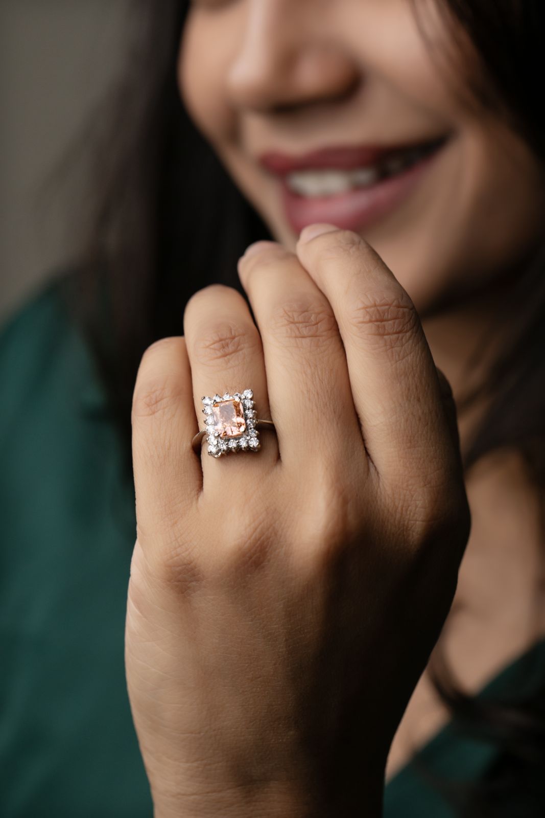 SQUARE CITRIC SOLITAIRE RING